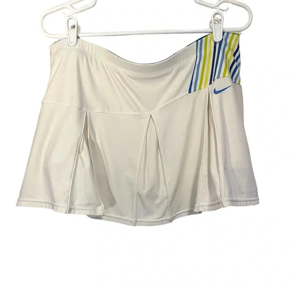 Nike Pants - Nike Sportswear Active Skort Size L White Blue Green Tenniscore Preppy Athletic